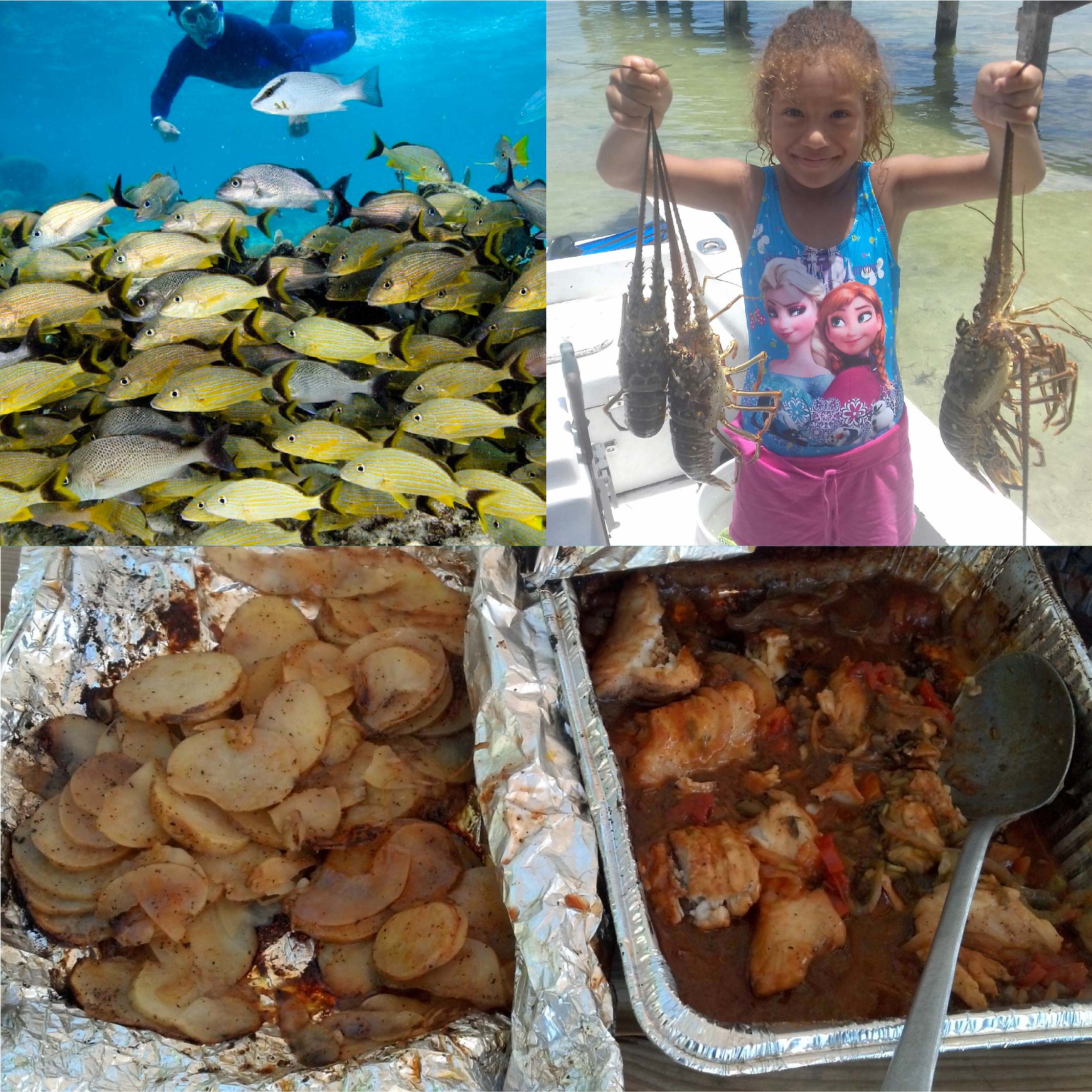 Full Day Reef Fishing Snorkeling Beach BBQ BelizeUniqueSeaAdventures Tour Guide